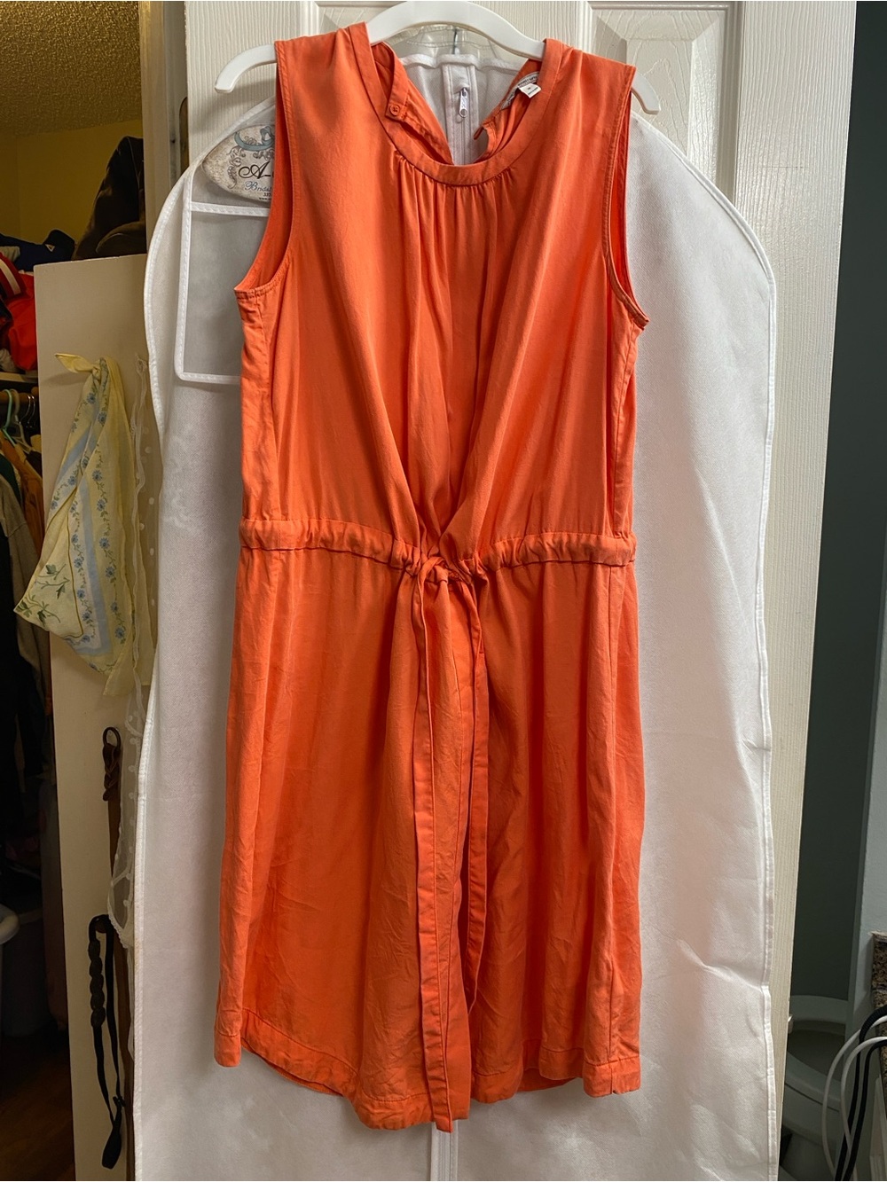 GAP Orange Sleeveless Drawstring Dress